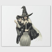 Halloween Witch & Boy: Dark Magic Duo aangekondigd Cadeaupapier (Vlak)