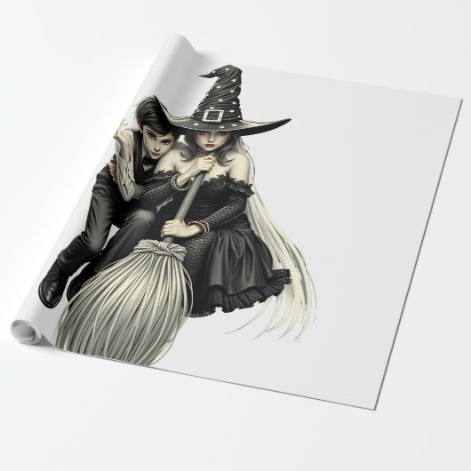 Halloween Witch & Boy: Dark Magic Duo aangekondigd Cadeaupapier (Uitgerold)