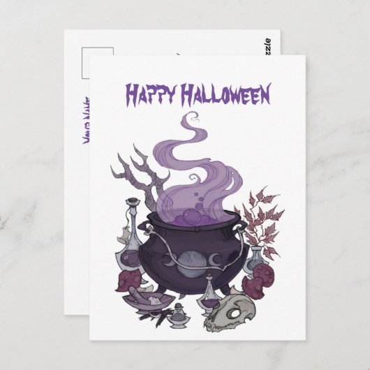 Halloween Witch Brew Briefkaart (Voorkant / Achterkant)