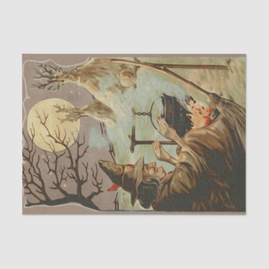  Halloween Witch Brew in Cauldron Tissuepapier (Voorkant)