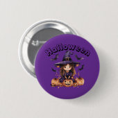 Halloween Witch Button Pin (Voorkant /achterkant)