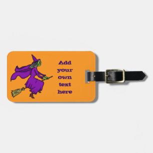 Halloween Witch Cartoon Bagagelabel