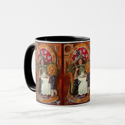 Halloween Witch Casting Spell met hand Mok (Voorkant links)