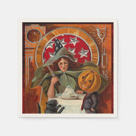  Halloween Witch Casting Spell met hand Servet (Voorkant)