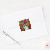 Halloween Witch Casting Spell met hand Vierkante Sticker (Envelop)