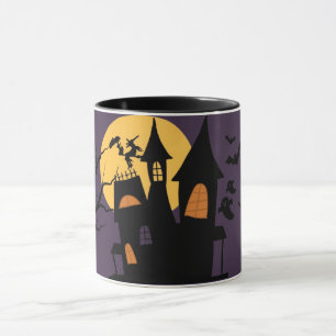Halloween Witch Castle Mug - Magical Night Scene