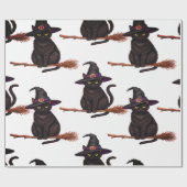 Halloween Witch Cat Cadeaupapier (Vlak)
