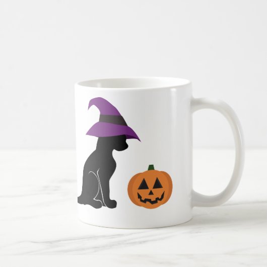 Halloween Witch Cat en Pumpkin Koffiemok (Rechts)
