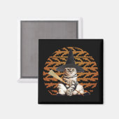 Halloween Witch Cat Magneet (Voorkant / Achterkant)