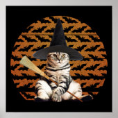 Halloween Witch Cat Poster (Voorkant)