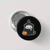 Halloween Witch Cat Ronde Button 3,2 Cm (Voorkant /achterkant)
