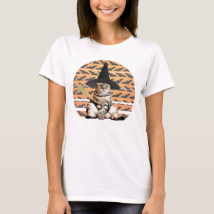 Halloween Witch Cat T-shirt