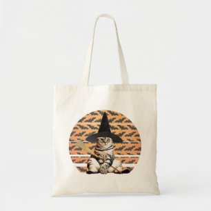 Halloween Witch Cat Tote Bag