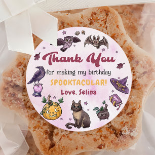 Halloween Witch Cat Verjaardag Party Sticker