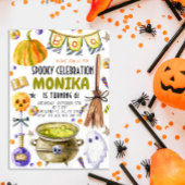 Halloween Witch Cauldron Birthday Uitnodiging