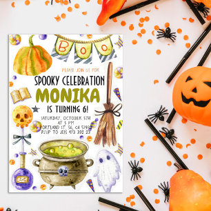 Halloween Witch Cauldron Invitation Anniversaire