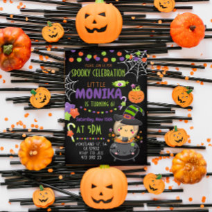 Halloween Witch Cauldron Invitation Anniversaire