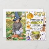 Halloween Witch Cauldron Invitation Anniversaire  (Devant / Derrière)