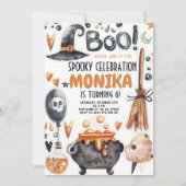 Halloween Witch Cauldron Invitation Anniversaire (Devant)