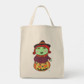 Halloween Witch Classic Retro Art Tote Bag (Achterkant)