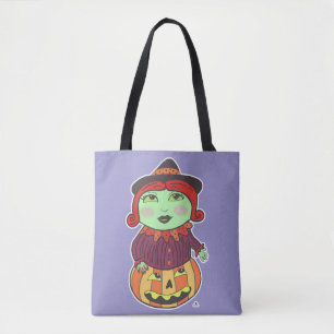 Halloween Witch Classic Retro Paarse Draagtas