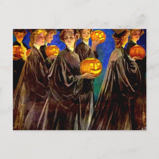 Halloween Witch College Graduates Feestdagenkaart (Voorkant)