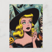Halloween Witch Comics Briefkaart (Voorkant)