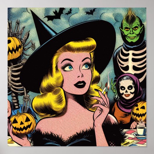  Halloween Witch Comics Poster (Voorkant)