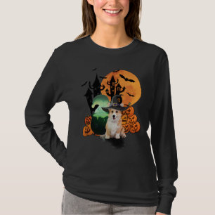 Halloween Witch Corgi Dog T-shirt