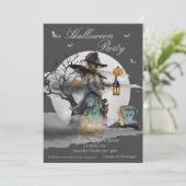 Halloween Witch Costume Party Kaart (Staand voorkant)