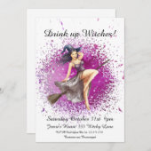 Halloween Witch Costume Party Kaart (Voorkant / Achterkant)