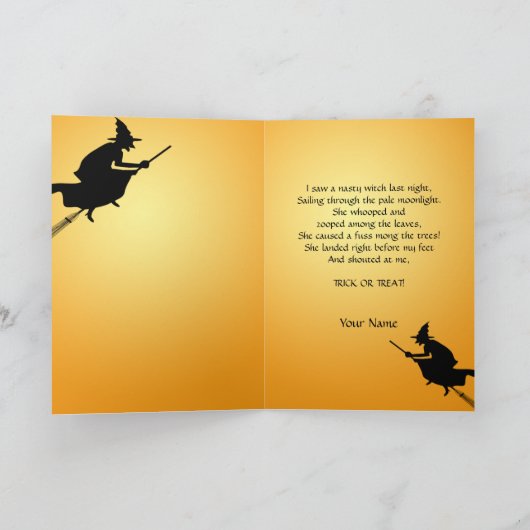 Halloween Witch Custom Kaart (Binnen)