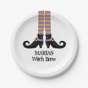 Halloween Witch Cute Simple Whimsical Shoes Papieren Bordje