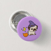 Halloween Witch Dog Ronde Button 3,2 Cm (Voorkant /achterkant)
