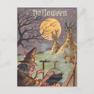 Halloween Witch - Een eng nachtje uit -  kunst Briefkaart