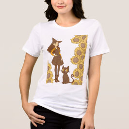 Halloween Witch en Cat Bella + Canvas Tri-Blend T- Tri-Blend Shirt