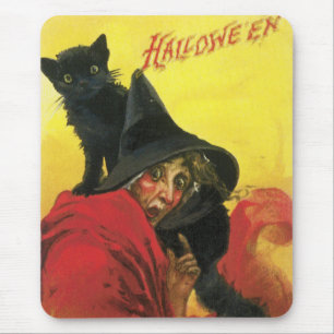 Halloween Witch en Cat Muismat