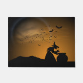 Halloween Witch en Cauldron met vleermuizen Deurmat (Voorkant)