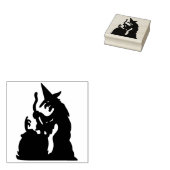  Halloween Witch en Cauldron Rubberstempel (Gestempeld)