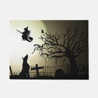 Halloween Witch en Howling Dog Deurmat