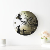 Halloween Witch en Howling Dog Grote Klok (Huis)