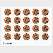 Halloween Witch en Owl Illustratie Ronde Sticker (Vel)