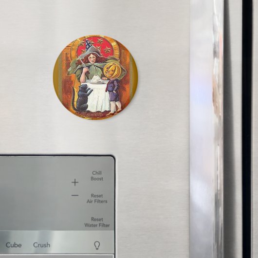  Halloween Witch en Pumpkin Head Boy Magneet (Insitu (Koelkast))