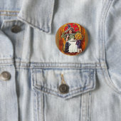  Halloween Witch en Pumpkin Head Boy Ronde Button 5,7 Cm (In situ)