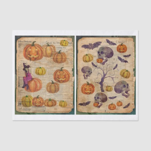  Halloween Witch en Skull Decoupage Tissuepapier (Voorkant)