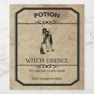 Halloween Witch Essence Apothecary Vin Étiquette