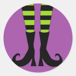 Halloween Witch Feet Ronde Sticker