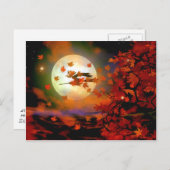 Halloween Witch Flight Briefkaart (Voorkant / Achterkant)