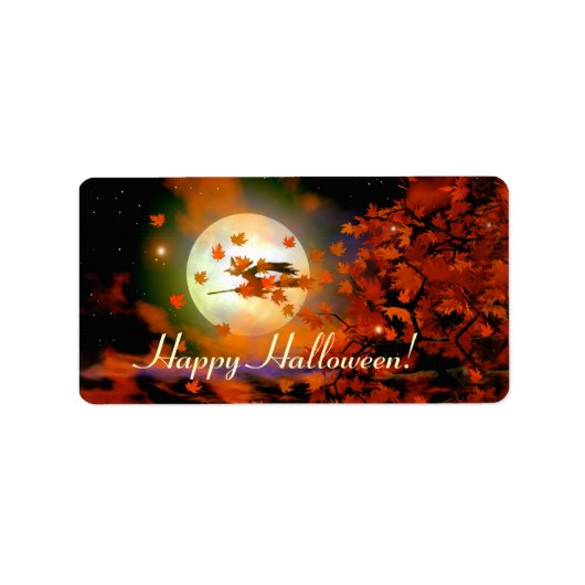 Halloween Witch Flight Etiket (Voorkant)