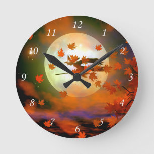 Halloween Witch Flight Ronde Klok